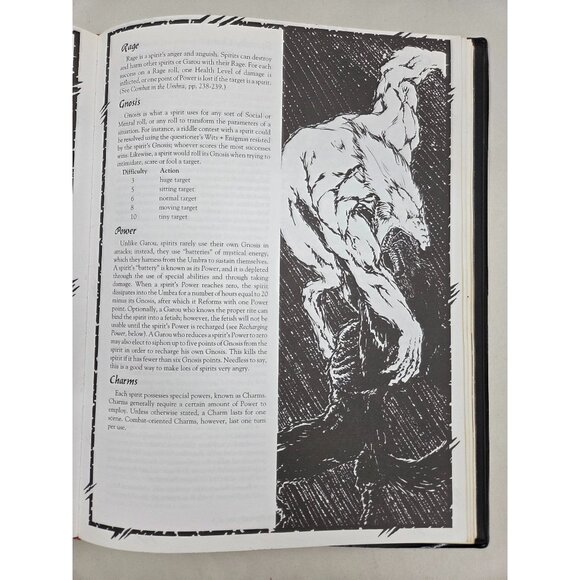 Werewolf The Apocalypse Second Edition WW3600 RPG Hardcover with Dragonskin 1994 - Picture 10 of 16